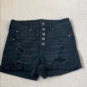 American Eagle black high waisted jean shorts